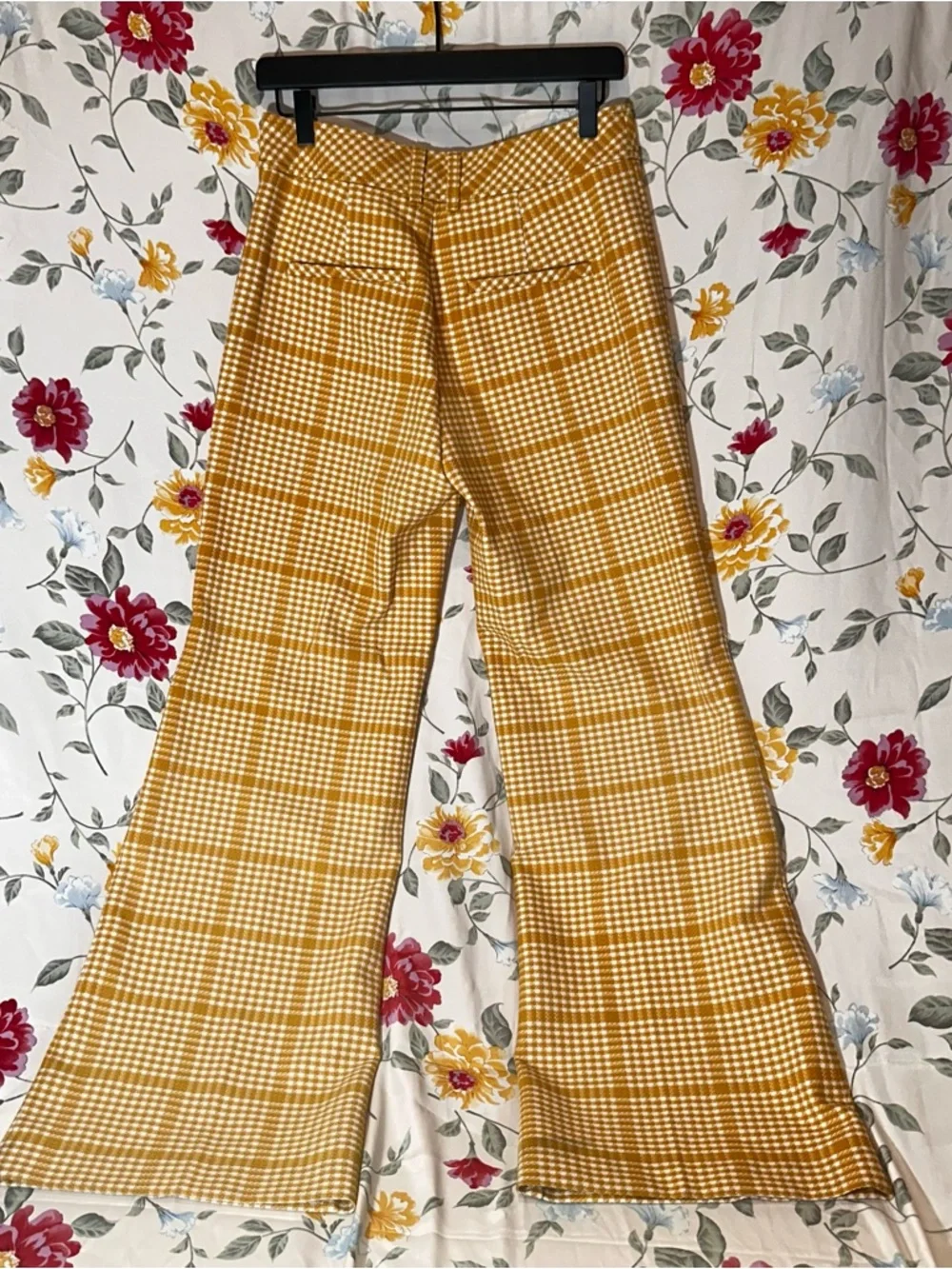 MAEVE BY ANTHROPOLOGIE MUSTARD YELLOW PLAID DOUBLE-BREASTED BLAZER & TROUSER SET - Picture 7 of 9